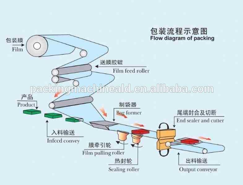 Film Bag Wrapping Full Stainless Automatic Flow Packing Machine